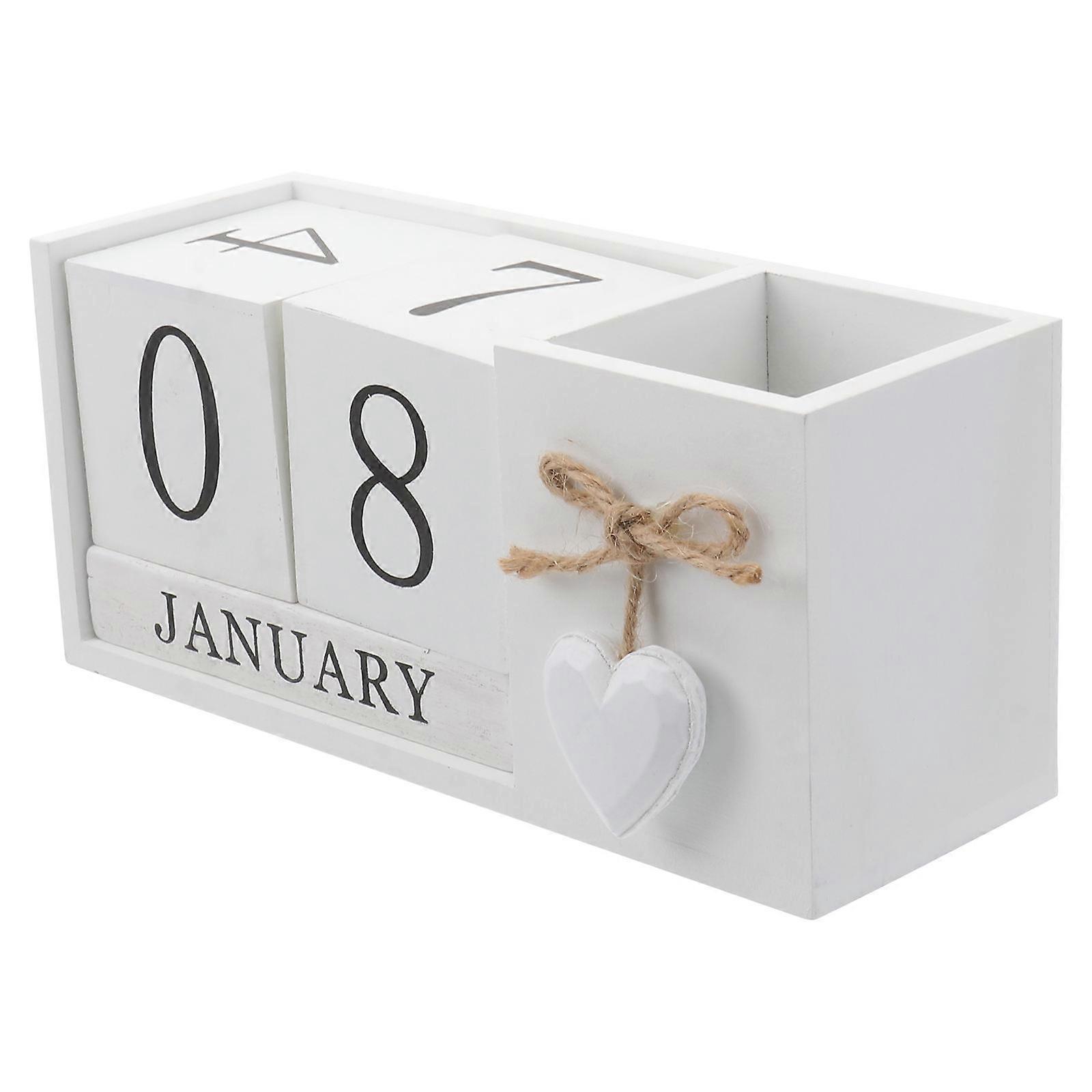 Rectangular Creative Desktop Calendar Display Container For Teachers Classroom Decoration 1Pcs