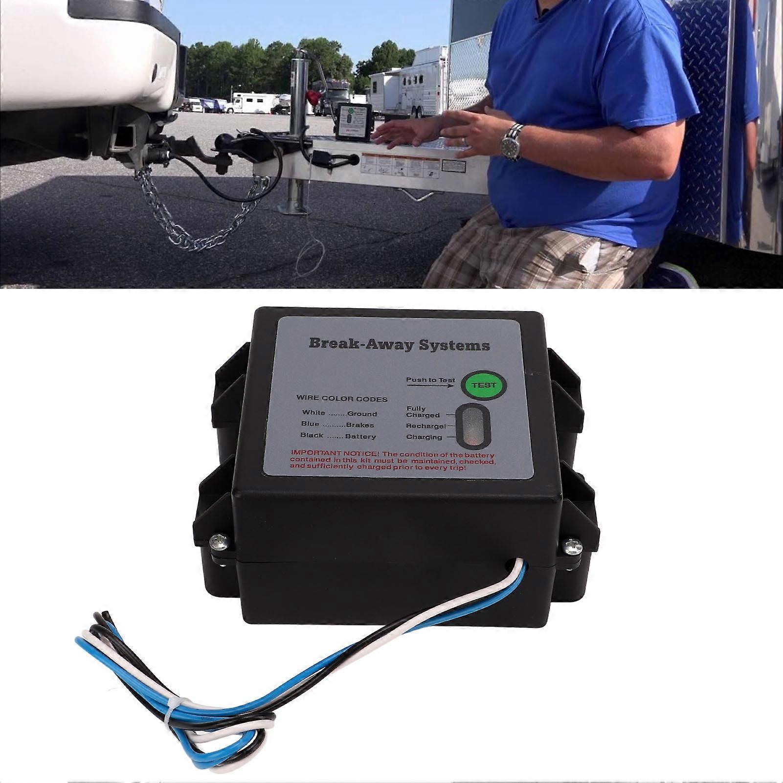 Trailer Breaks Breakaway Kit Electric Breakaway System Controller Kit with LED Indicator for 12V Vehicle 