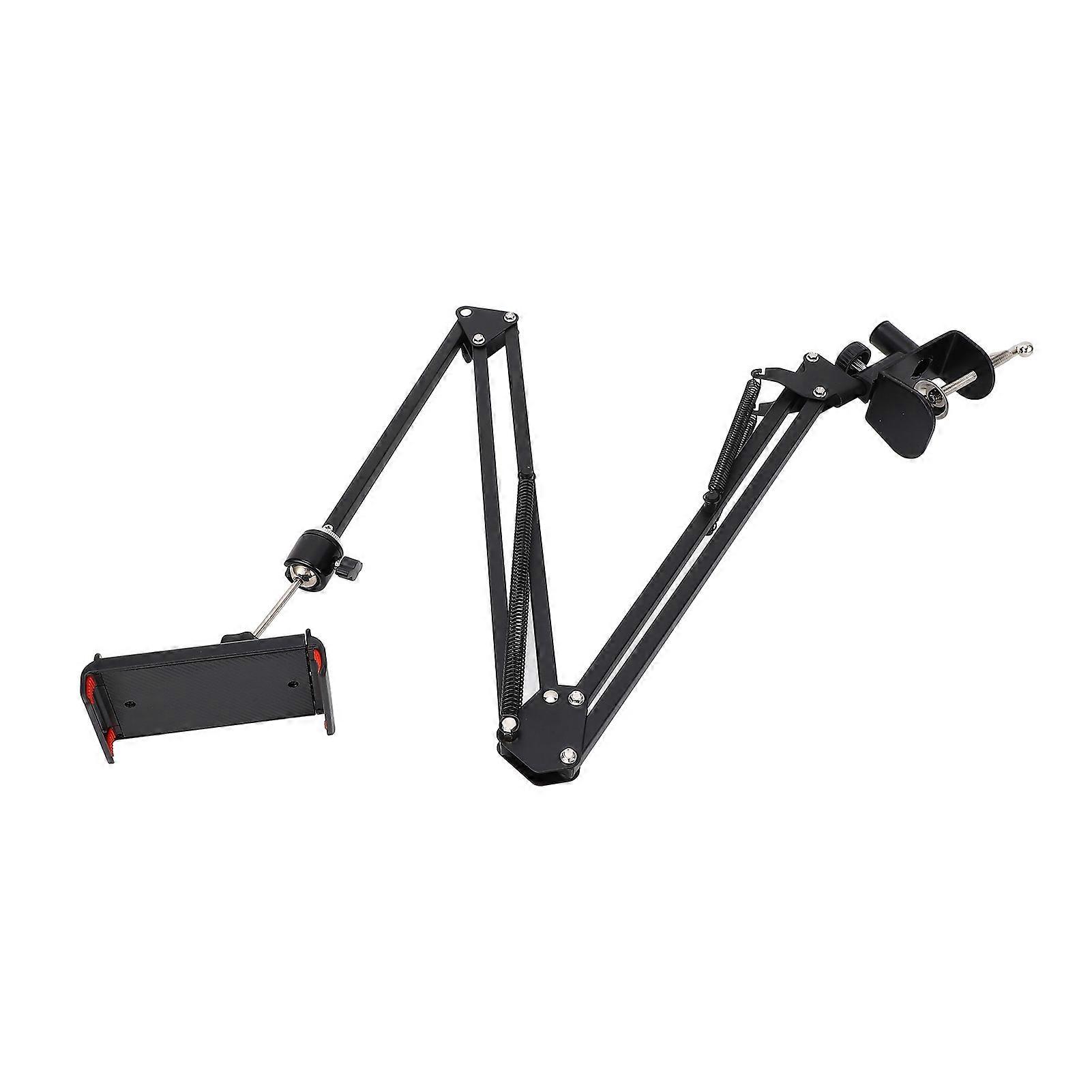 Bed Phone Holder 360 Degree Rotation 3 Sections Stretchable Tablet Bed Holder with Reserved Charging Port for Bedroom 