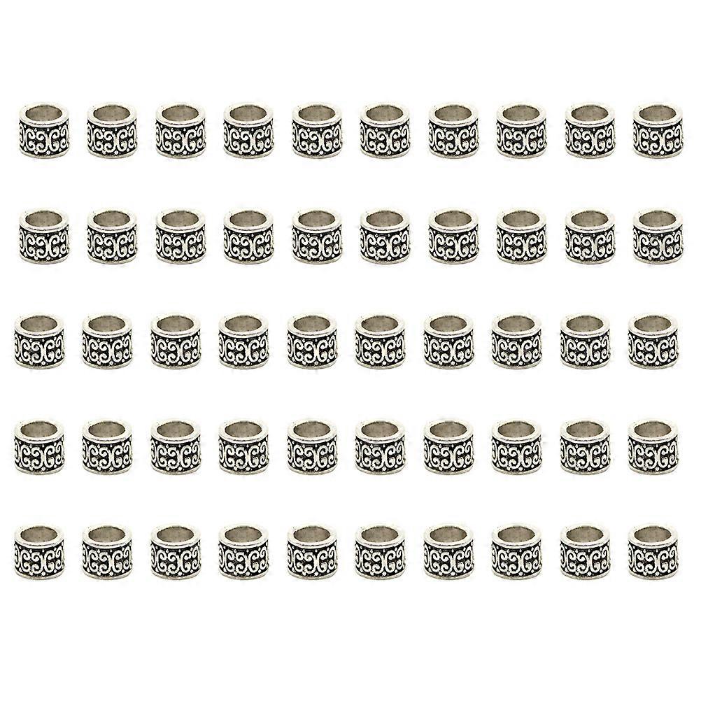 50pcs Dreadlock Braiding Beads Rings Unique Patterns for Weddings, Concerts, Parties, Daily Wear
