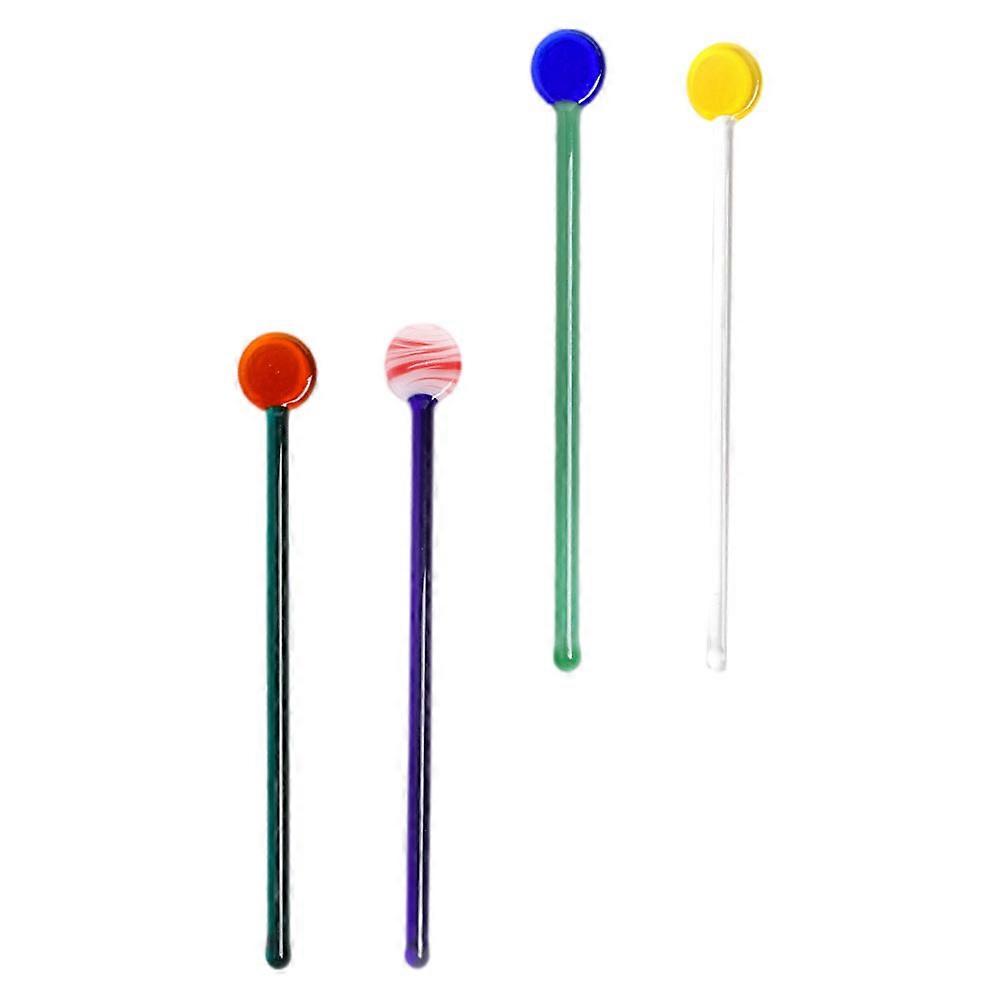 Assorted Color Serving Spoons Designed For Dessert Lovers Featuring Round Spoon Head And Long Handle 4Pcs