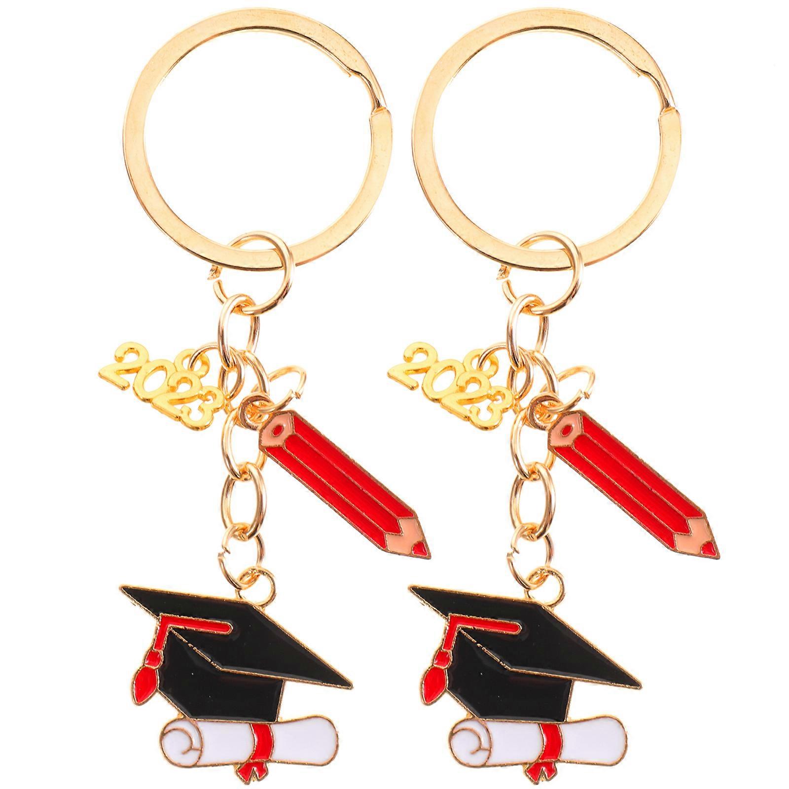 2pcs Key Chains Backpack Hanging Adorns Doctoral Hat Design Keyring Pendants
Optimized Title:
2pcs Doctoral Hat Design Key Chains for Backpack