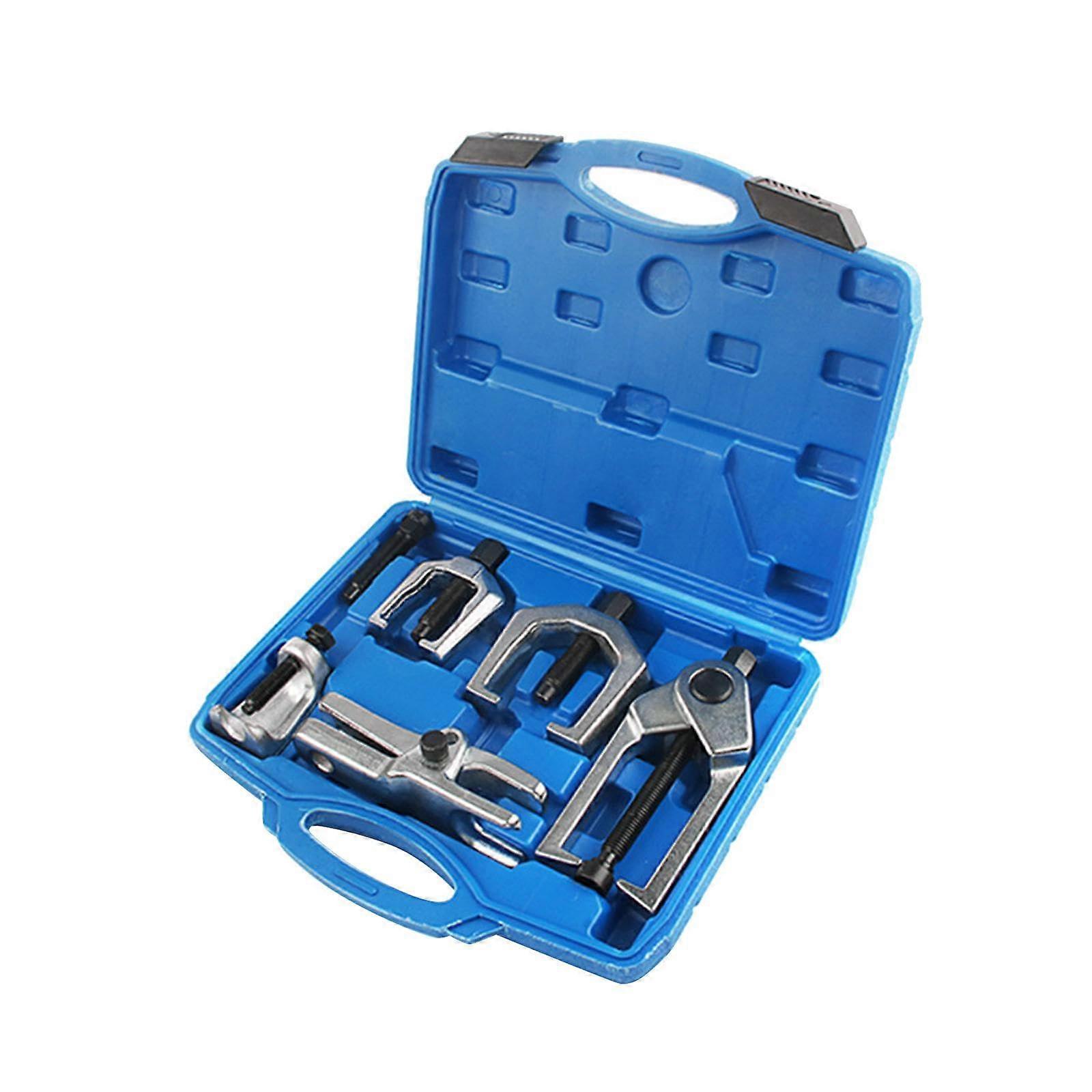 5-Piece Frontend Service Kit, Steering Column Lever Puller, Tie Rod End Removal Tool, Ball Joint Separator, Blue Hand Tool Set