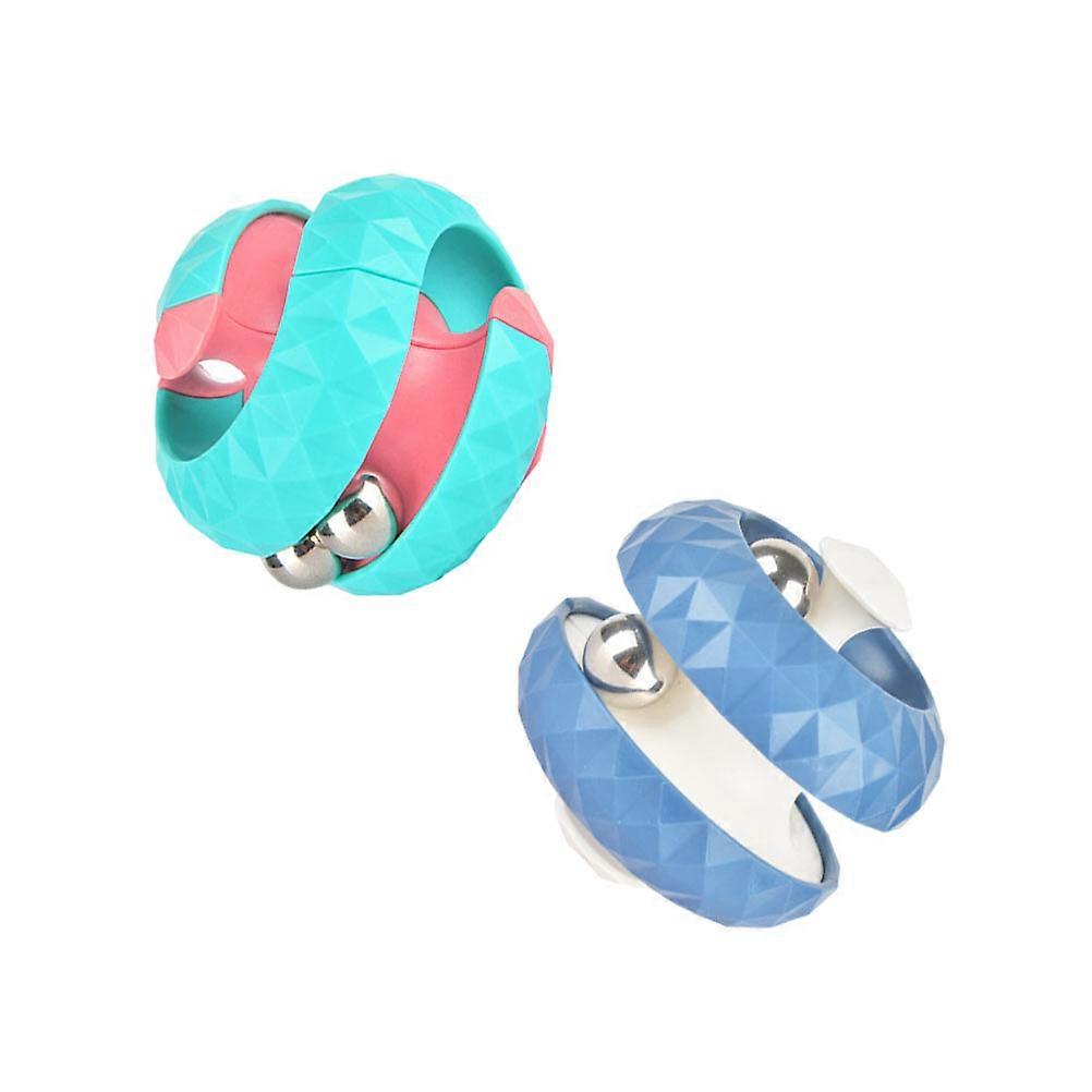 Kids Creative Puzzle Toy Rotating Rail Bead Toys Leisure Time Random Color 5.6X5.6CM Entertainment 2Set