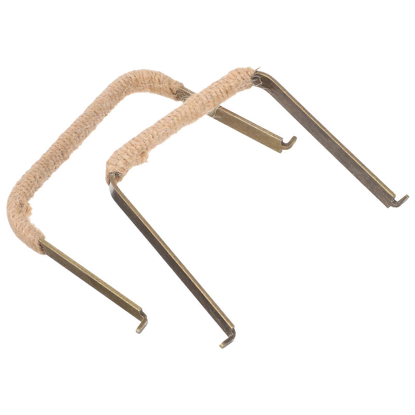 Teapot Supplies Ergonomic Kettle Handle Hemp Rope Material Retro Style For Household Users 2Pcs