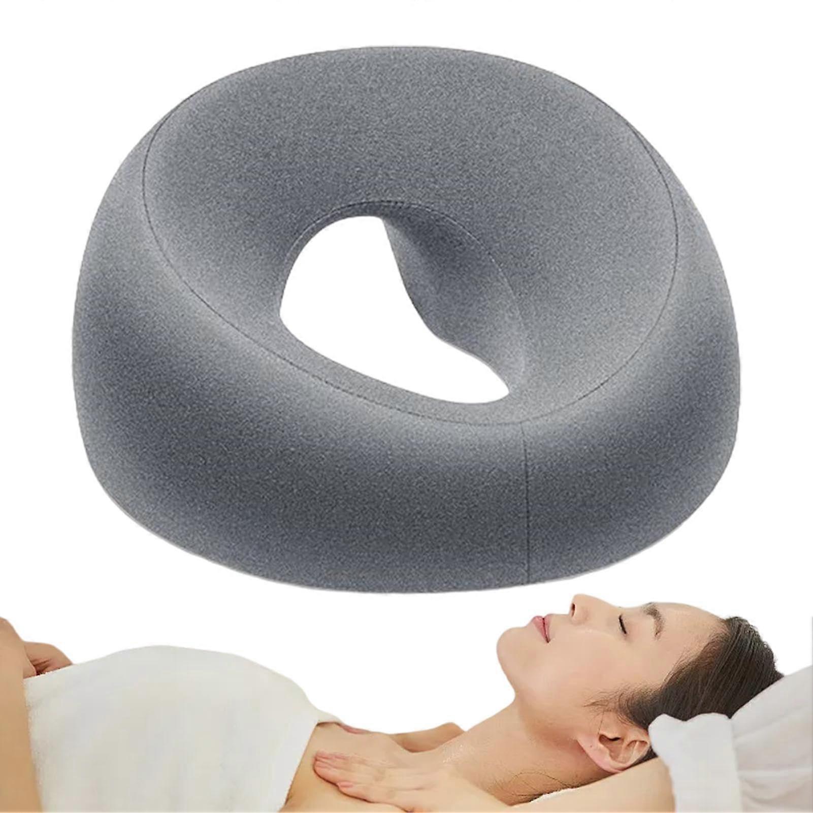 Massage Headrest Face Pillow, U Shape Memory Foam, Grey