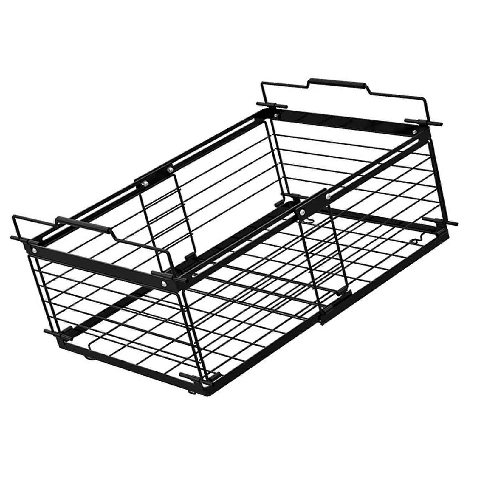 Large Metal Freezer Basket Adjustable Stackable For Freezer Kitchen Accessories Expandable Freezer Basket Black