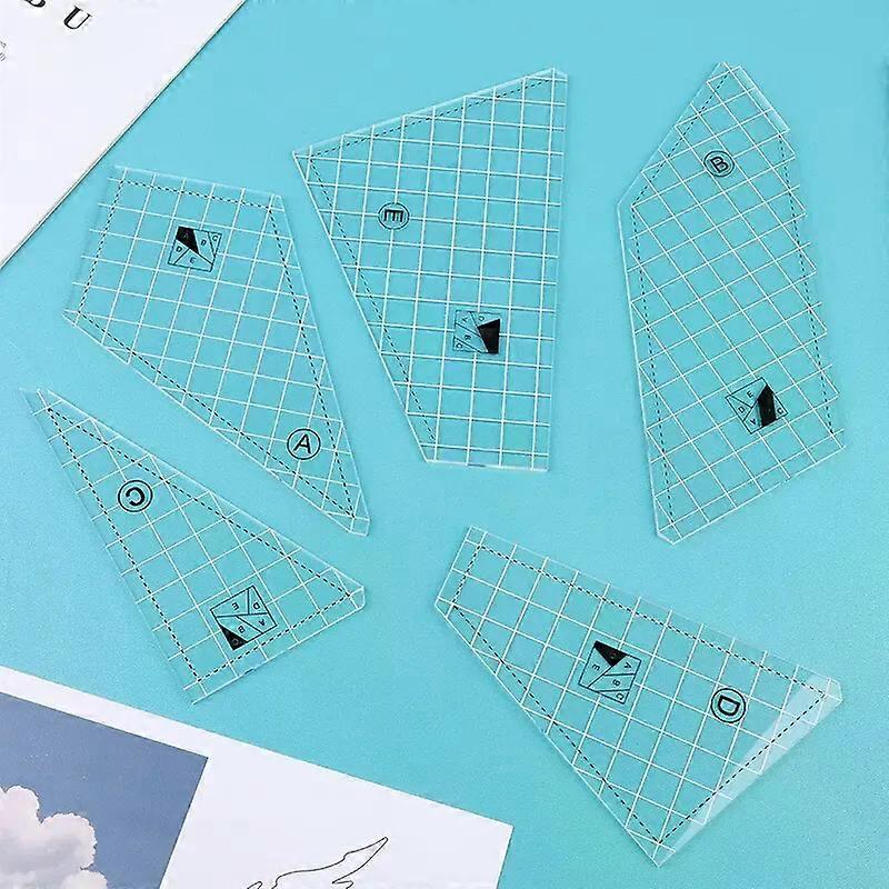 5pcs Sewing Ruler TemplateSewing Machine Patchwork Sewing Kit Cutting Fabric Ruler DIY