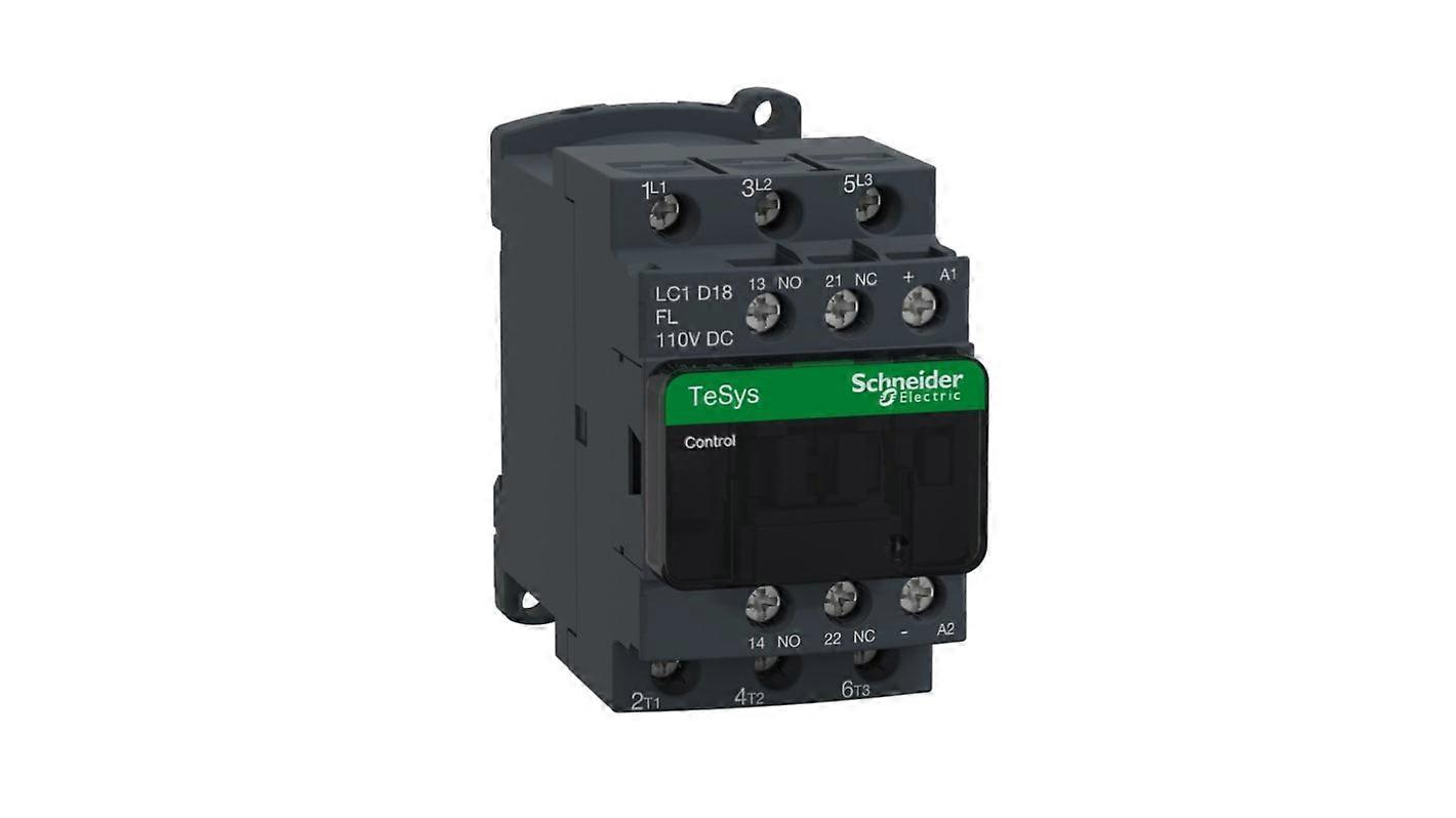 Schneider Contactor 18a 3-pole 110v Dc Coil Lc1d18fl