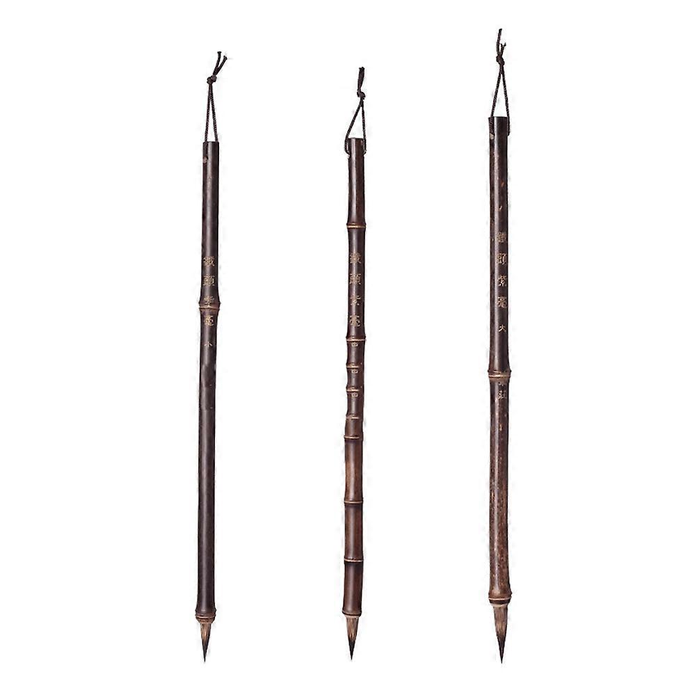 Coffee Synthetic Calligraphy Brush for Writing and Painting Ideal for Beginners and Professionals 3pcs