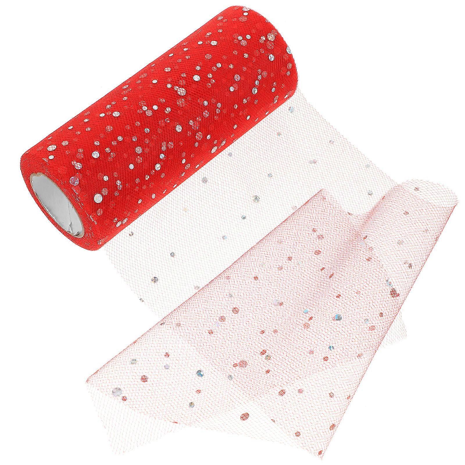 Yards Decorative Gauze Ribbon Roll with Sequins for Crafting, Wrapping, Weddings, and Party Decorations – Versatile Tulle Ribbon for DIY Projects
