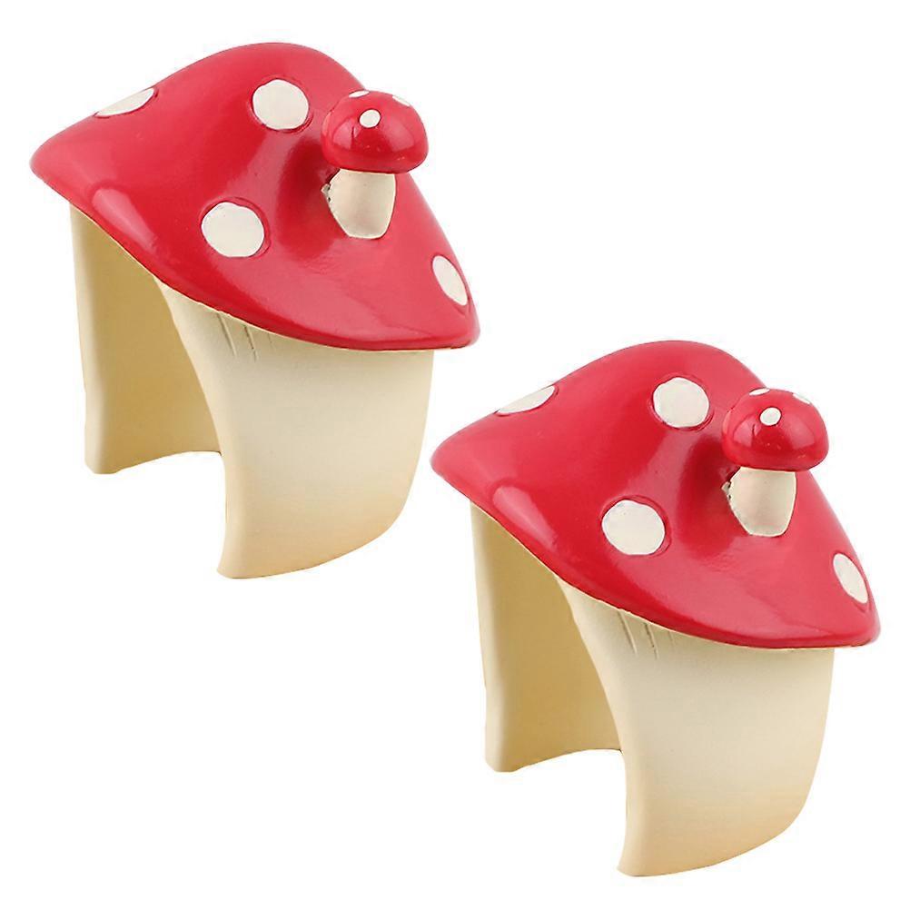 Small Mushroom Bonsai Decoration 2Pcs Suitable For Indoor And Outdoor Use Made Of Resin With Careful Crafting For Long Life