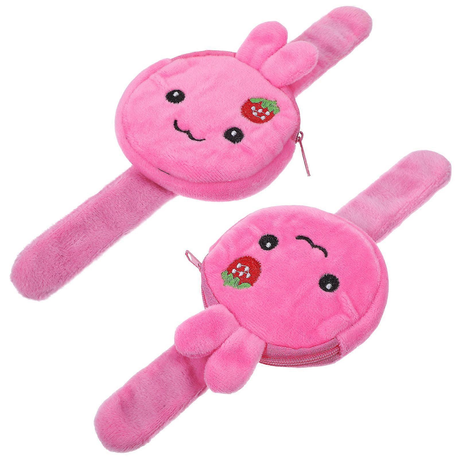 Stylish Rabbit Themed Slap Bracelets For Kids Daily Use 9.04X3.14X0.79in Soft Cloth Material 2Pcs