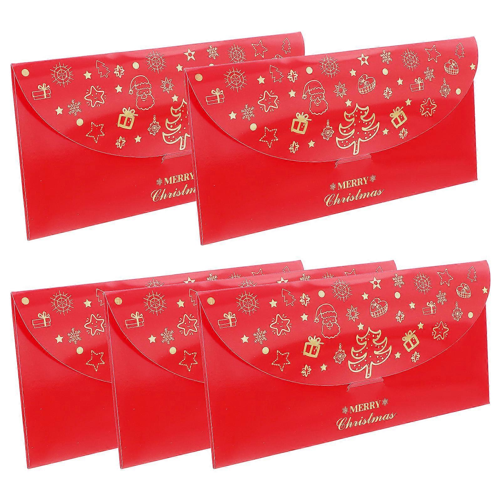 Red Envelopes for Christmas and New Year Celebrations with Traditional Design Made of Paper 5pcs