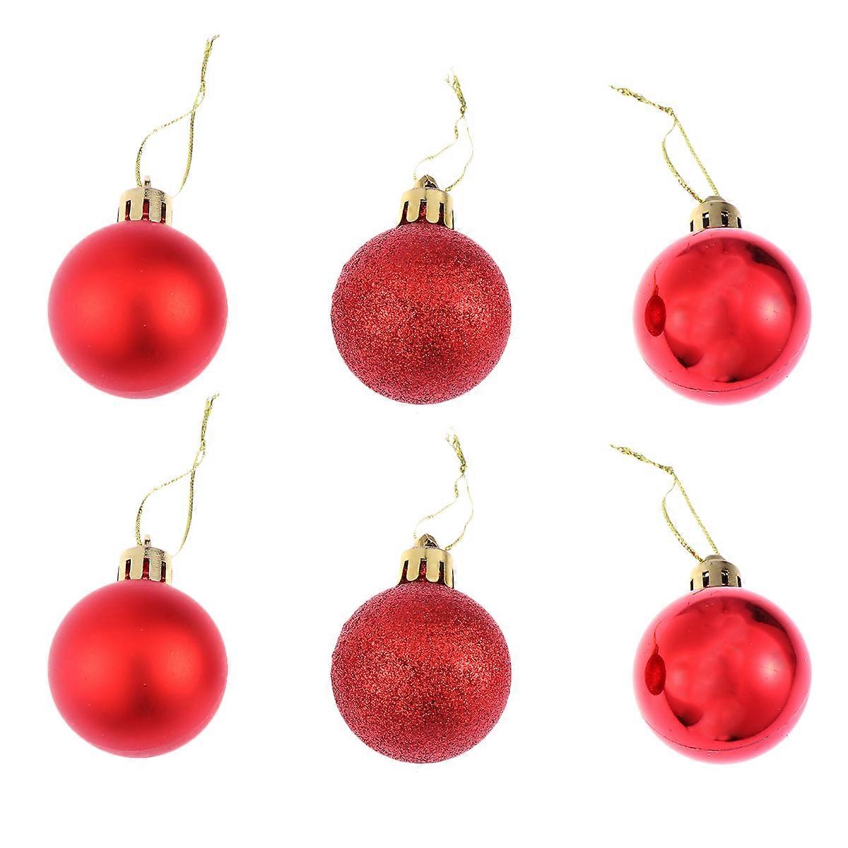 Colourful Baubles Christmas Tree Ornaments 24 Pcs Shiny Plating Round Decorations For Festive Atmosphere in Various Settings
