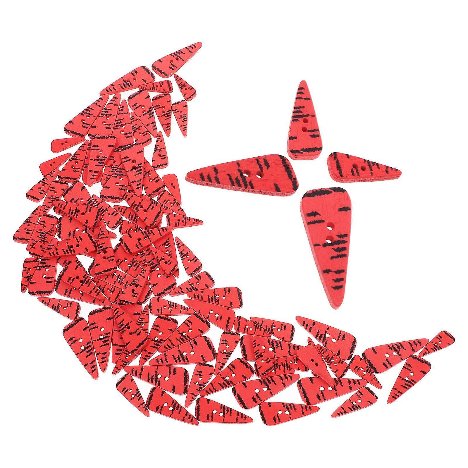 Snowman Nose Button for Crafting Making 200Pcs Red Wood Crafting Button