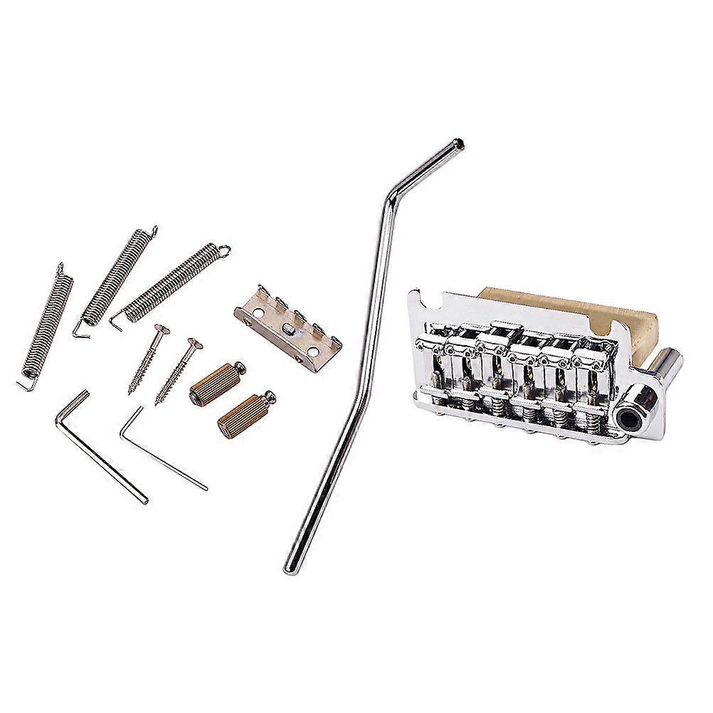 Chrome String Tremolo System Bridge for Guitar – Easy Install Accessory for Enhanced Performance