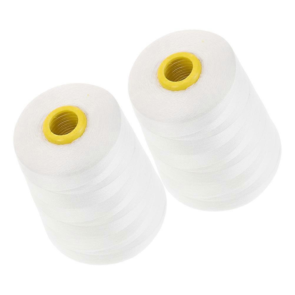 Cotton Sewing Thread 2 Rolls White Strong Thread For Heavy Duty Sewing 3.9X3.1X3.1in Smooth And Fine 2Rolls