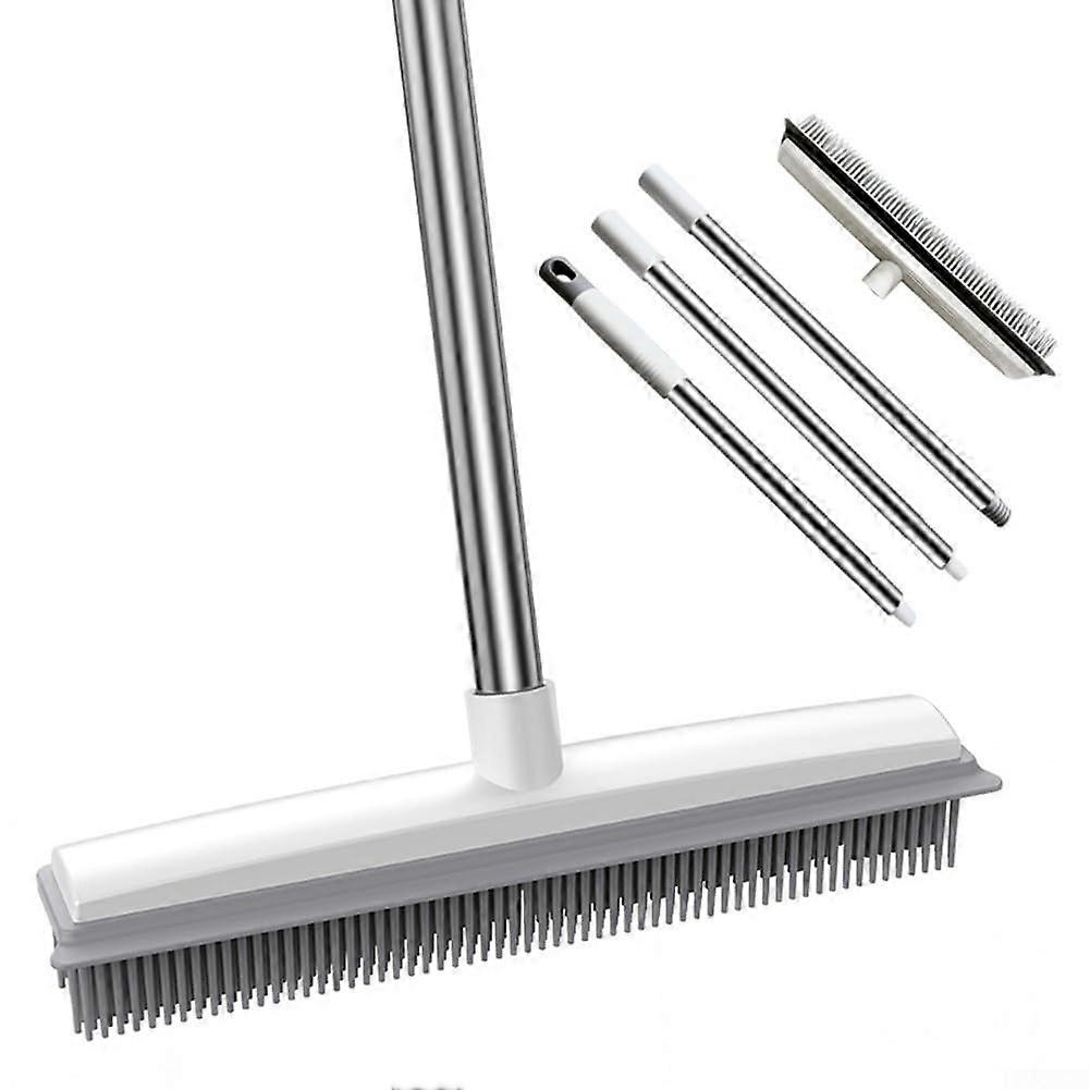 Rubber Broom with Large Brush Head for Efficient Floor Cleaning, Heavy-Duty Rubber Material, 18-Inch Wide Design