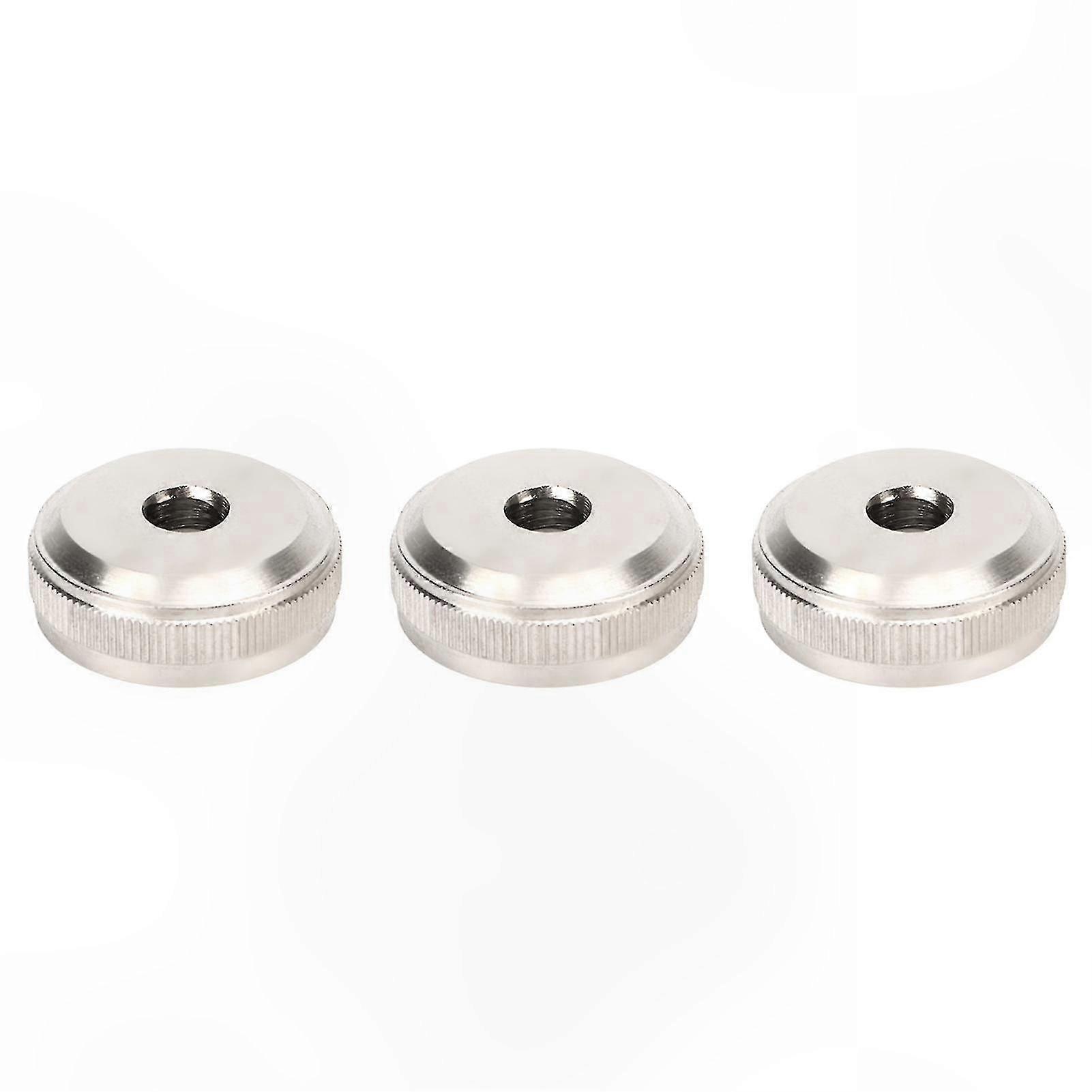 Silver Metal Trumpet Valve Cap Set, 3 Pieces Screw-On Replacement for Musical Instruments