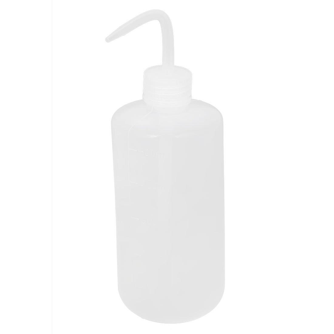 sourcingmap 500mL Lab Right Angle Bent Tip Plastic Liquid Storage Squeeze Bottle 19cm Length, Transparent White