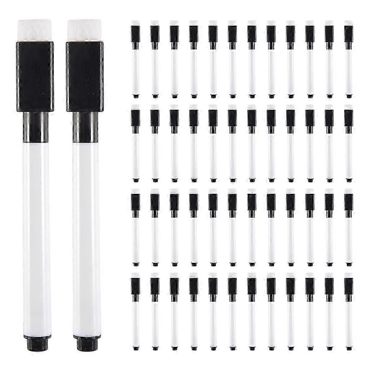 50 Pen Watercolour Whiteboard Marker Set - Dry ErasePens with Erasers & Magnetic Functionality