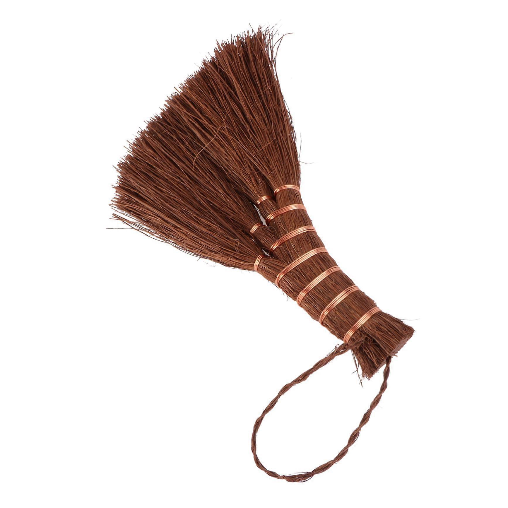 Natural Palm Broom Small Handheld Cleaning Tool With Straw Bristles Compact Household Sweeping Brush Dust Removal