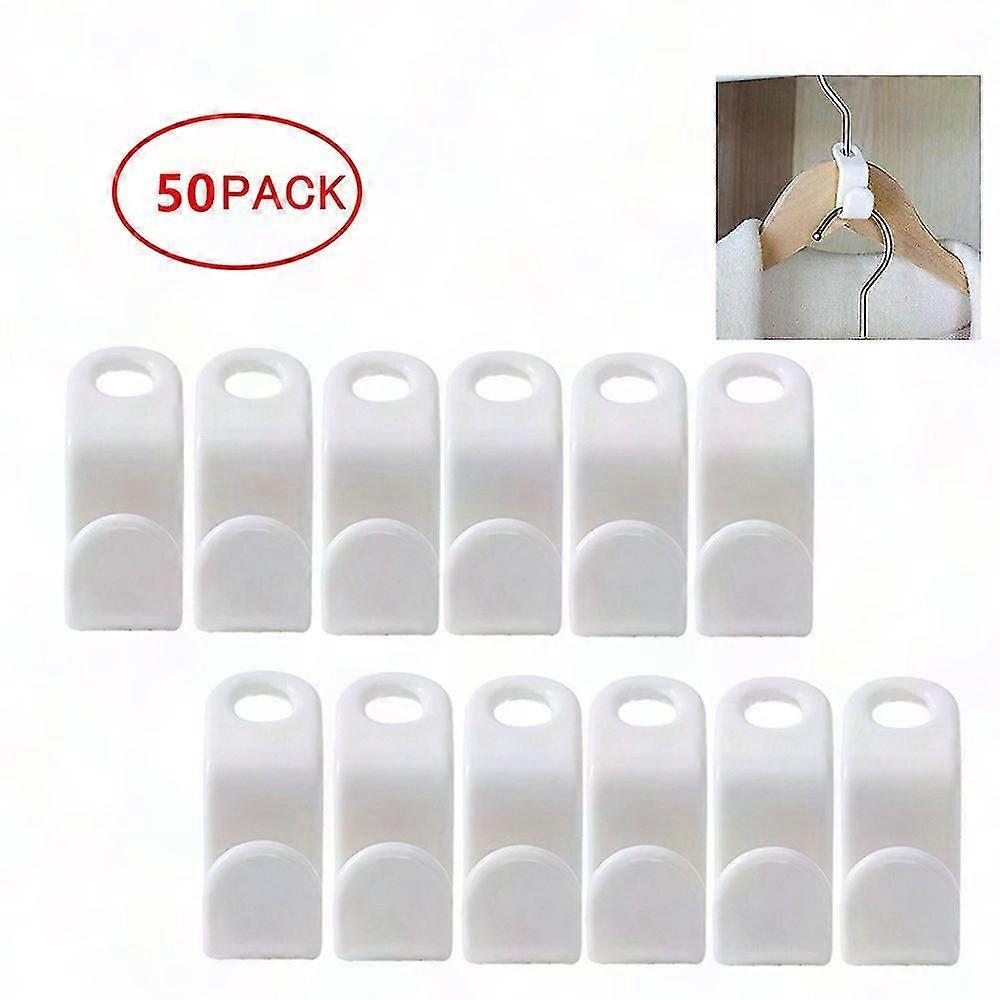 50PCS Plastic Hanger Hooks for Clothes - Durable Hanger Clips