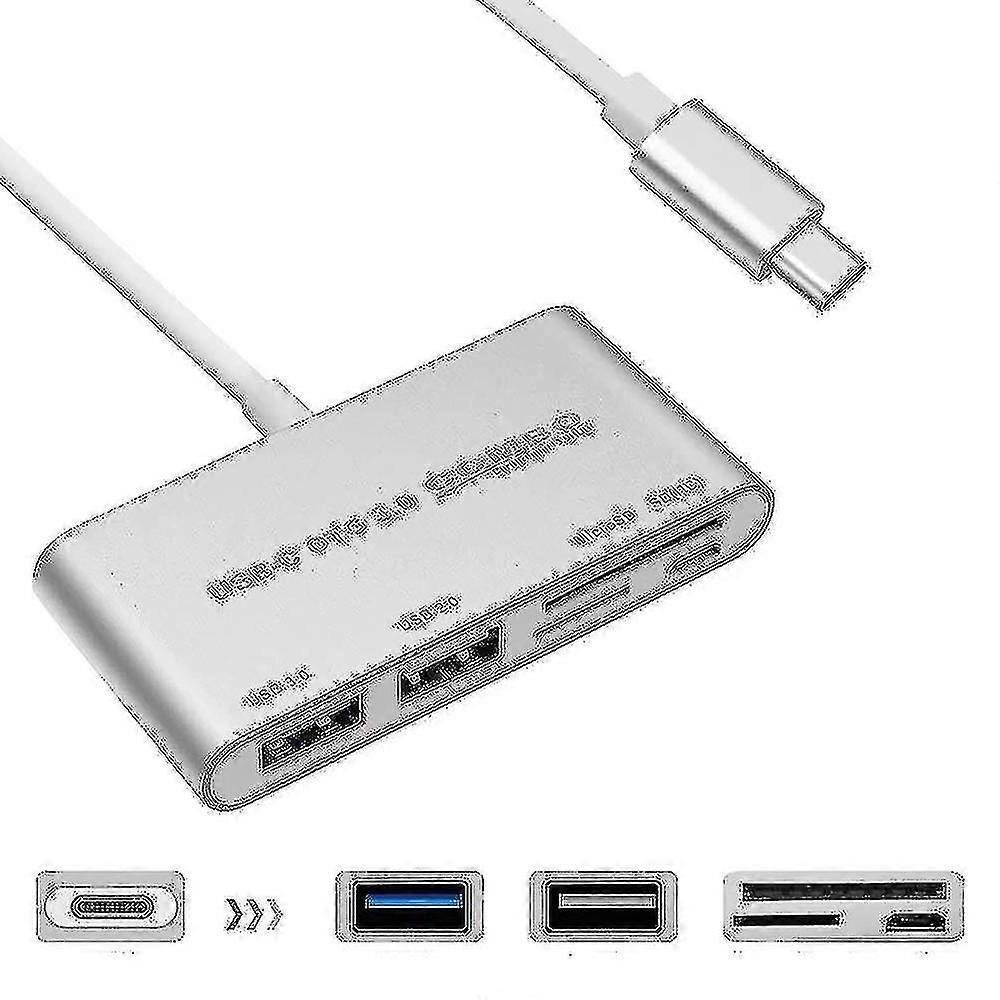 5-in-1 USB 3.0 Type-C SD/TF Card Reader Docking Station