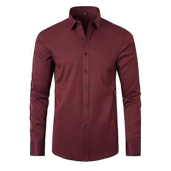 2022 Autumn New Brand Men's Non-iron Four-sided Elastic Long-sleeve...