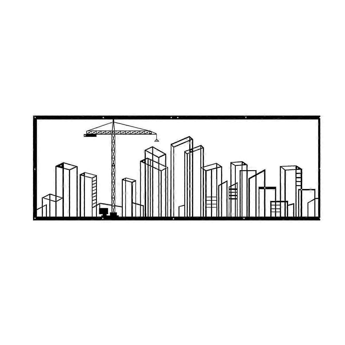 Decorazione in Metallo Costruzioni 1, Nero, Metallo, 100x0,15x36 cm