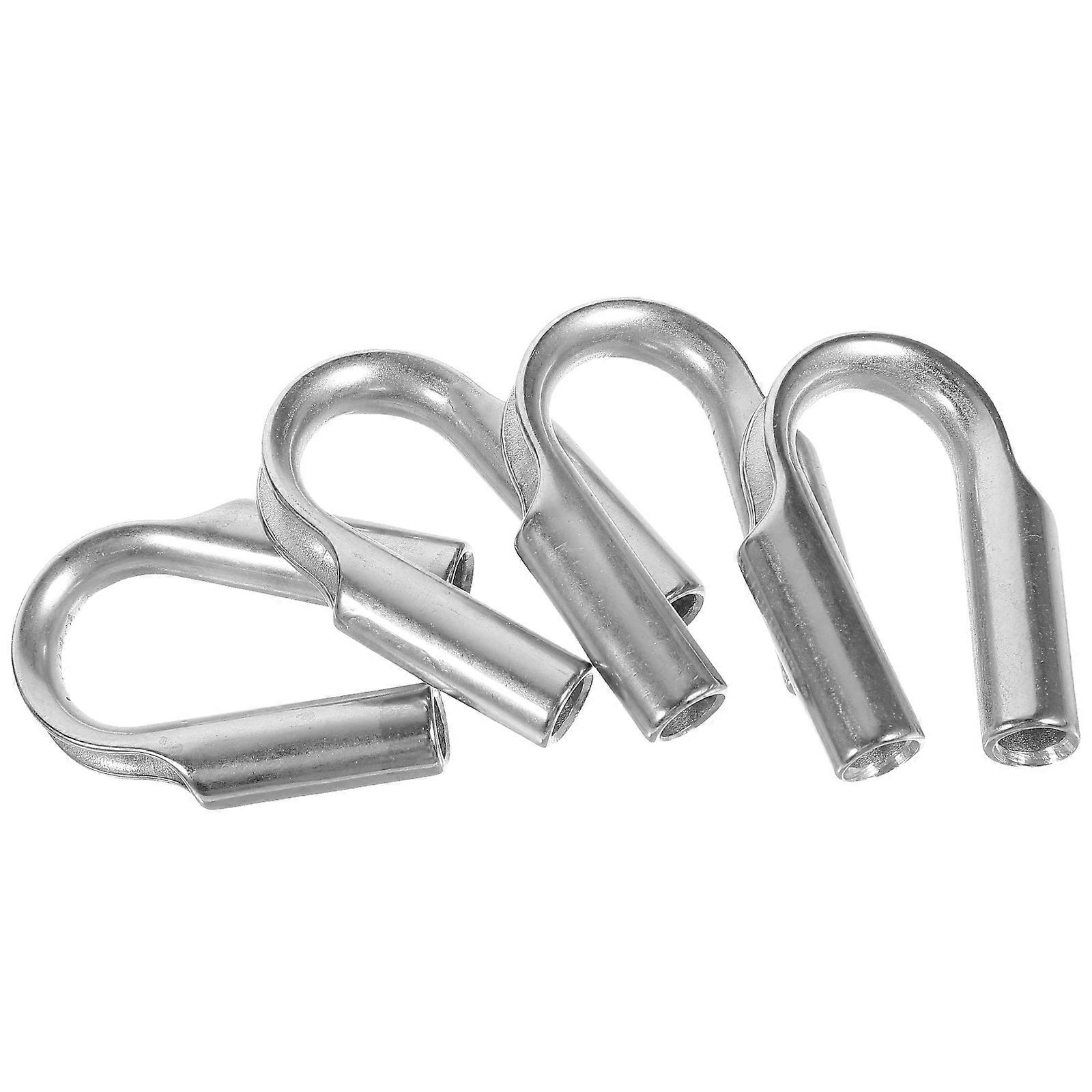 Stainless Steel Cable Thimble 4 Pack for Adult Use Silver Wire Rope Collar High Strength Durable Design