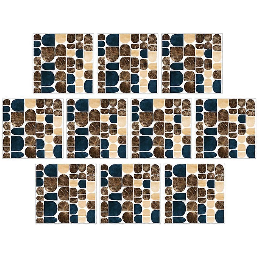 Adhesive Tile Stickers Square Wall Tile Sticker for Kitchen Coffee Material Diy Decorative 10Pcs