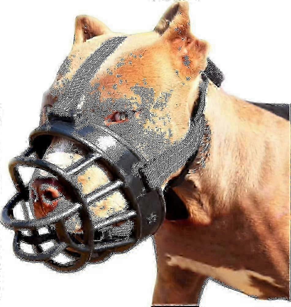 Soft Comfortable Dog Muzzle for Bite, Chew & Bark Control - Reflective Black - XL Size for Secure Fit
