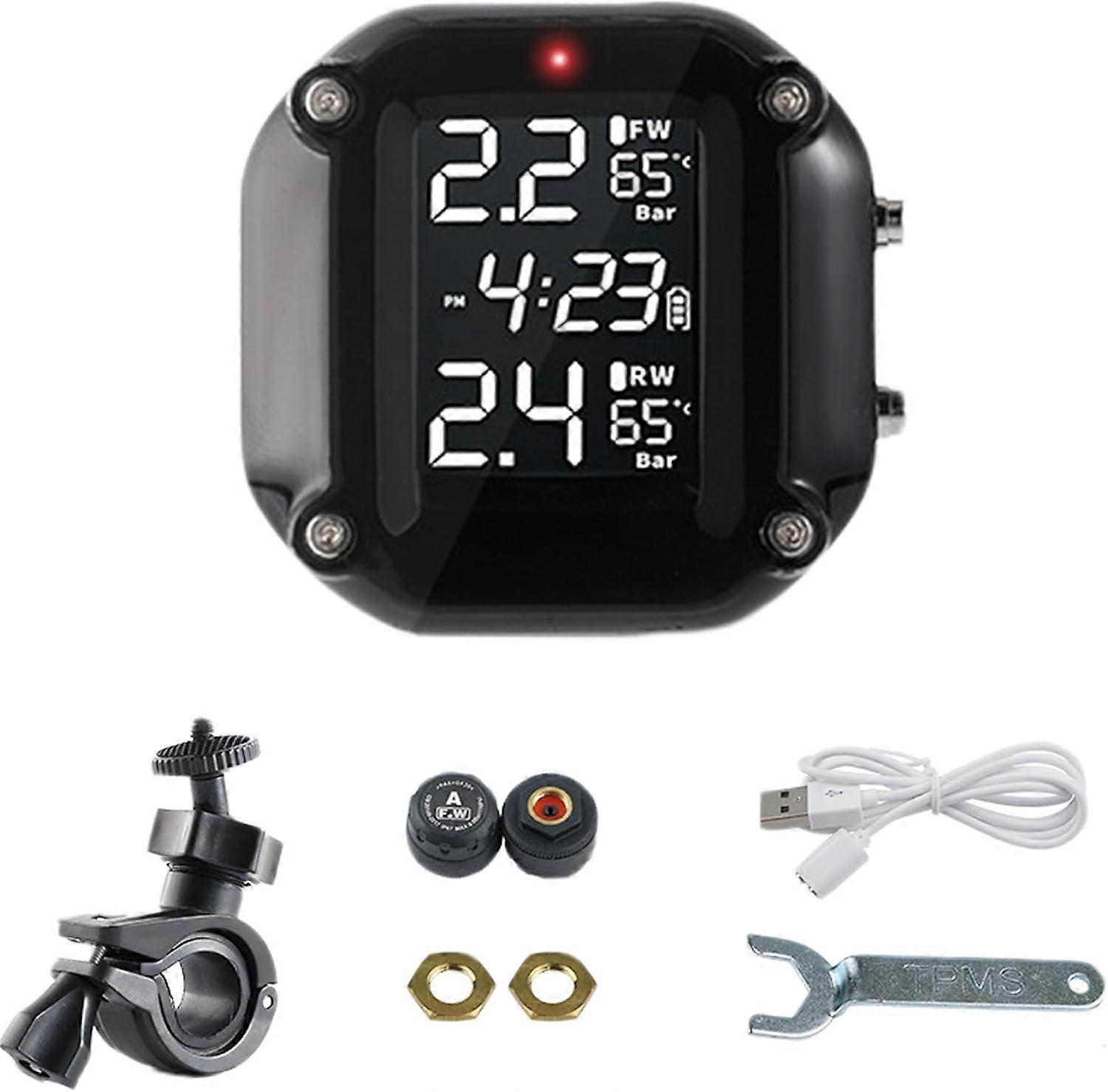 2025 Latest Model Motorcycle Tire Pressure Monitoring System, Real-Time Monitoring Tires' Pressure & Temperature for Two-Wheeled Motorcycl