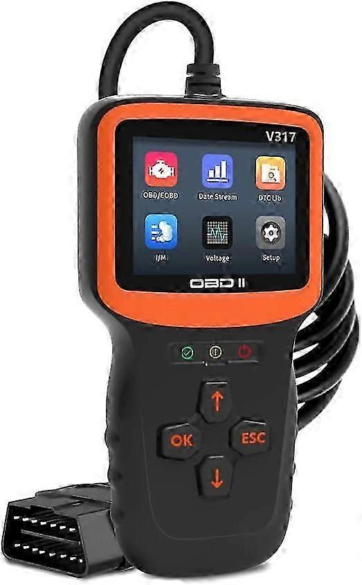 V317 OBD2 Fault Diagnostic Tool with Multi-Language Support for Code Clearing and M/L Status Checking, Mode 8 Test