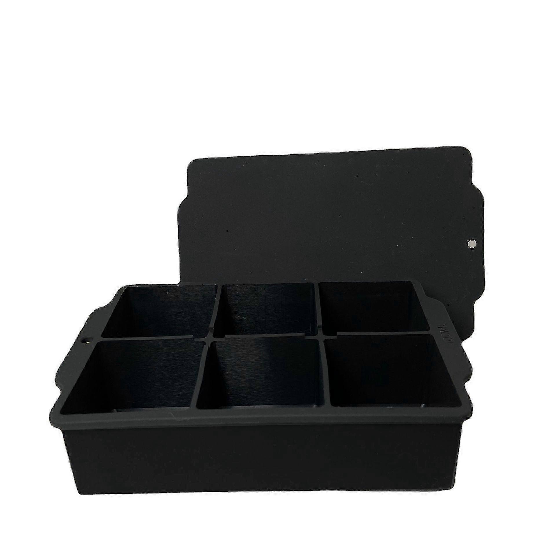 Silicone Mold Ice Cube Mold Food Grade 6-grid Square Block With Lid...