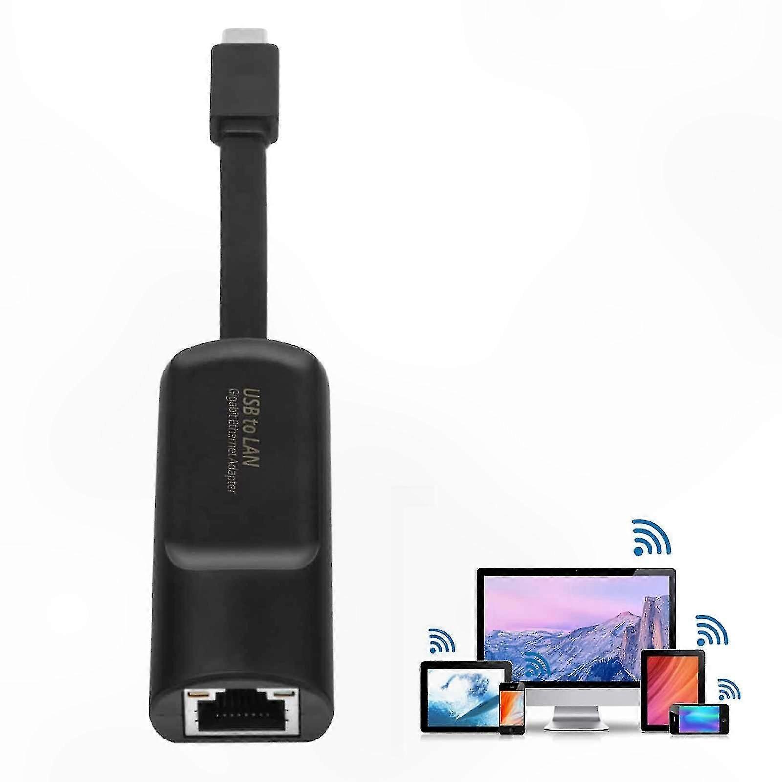 USB-C to RJ45 Ethernet Adapter, 1000Mbps Wired Network Converter for Windows and Android Devices