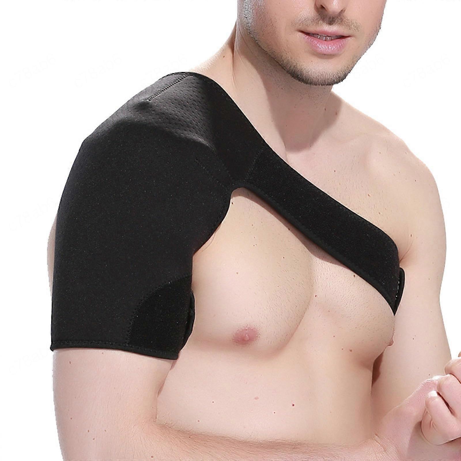 Recovery Shoulder Brace Unisex Shoulder Stability Support Adjustable Sleeve Wrap Tendonitis Relief One Size Black Left