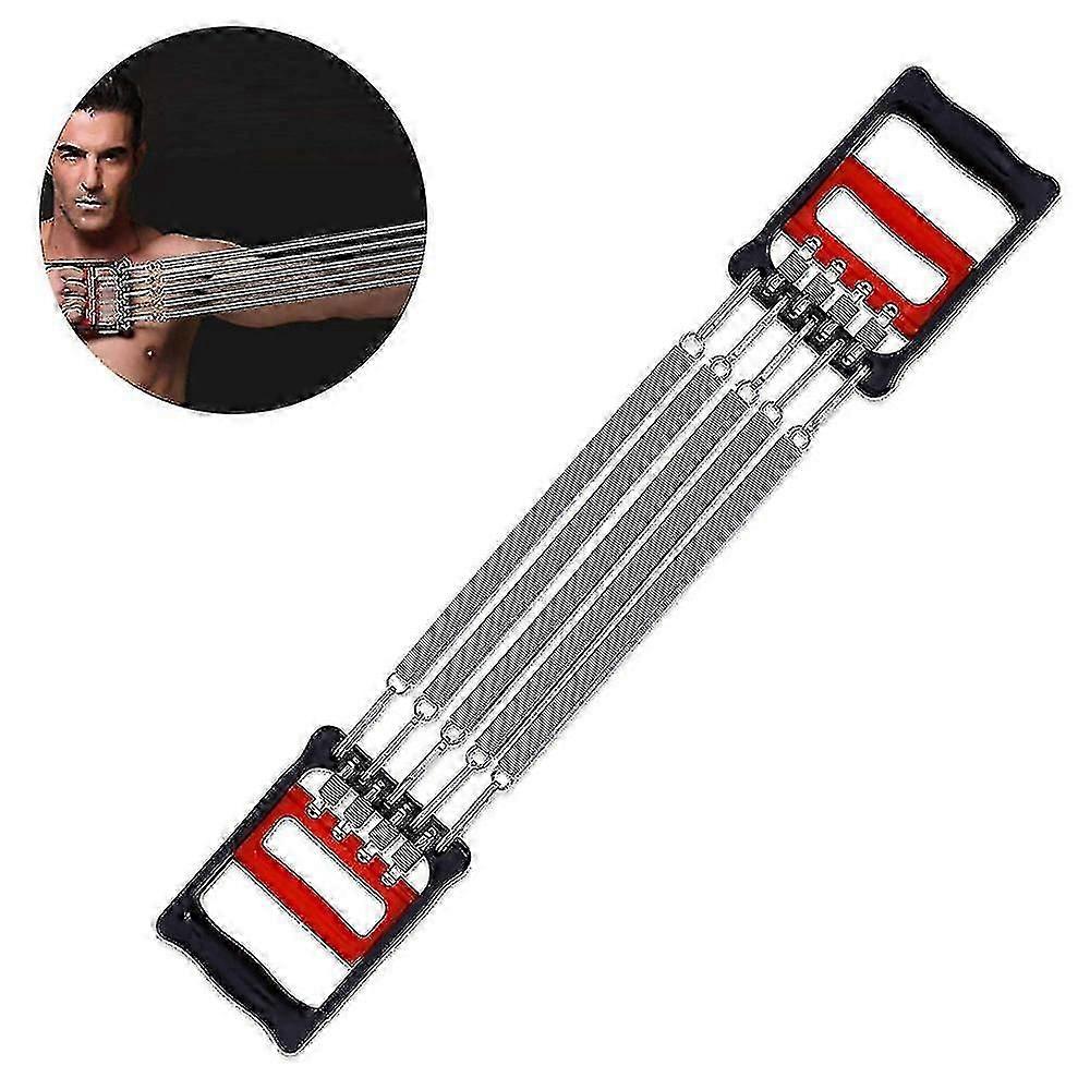 Dual Purpose Chest Expander with 5 Springs for Men's Arm Exercises