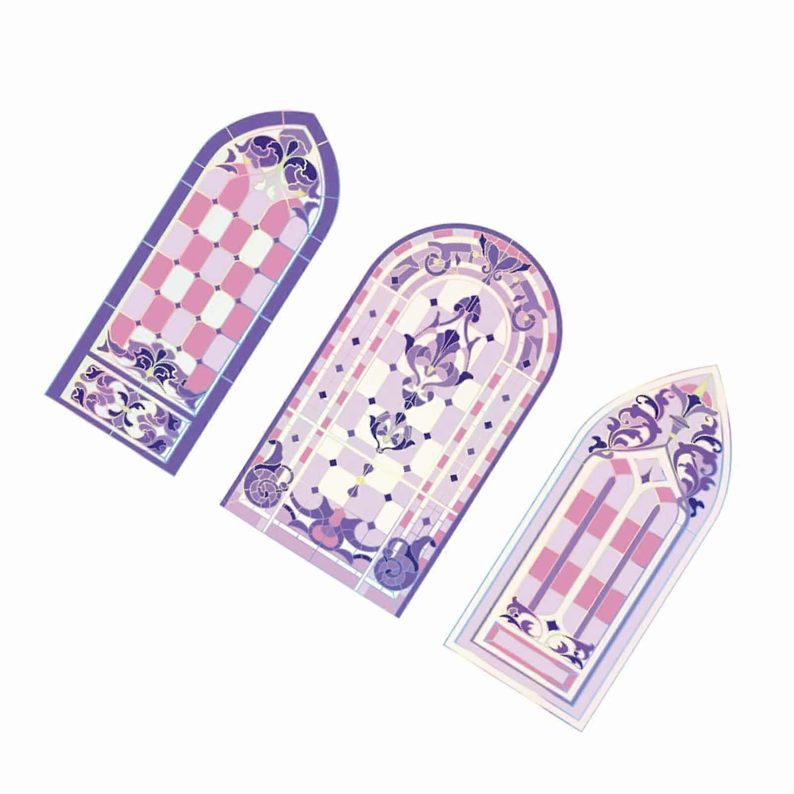 6 Sheets Scrapbook Decals Type 3 PET Window Patterns for DIY Craft