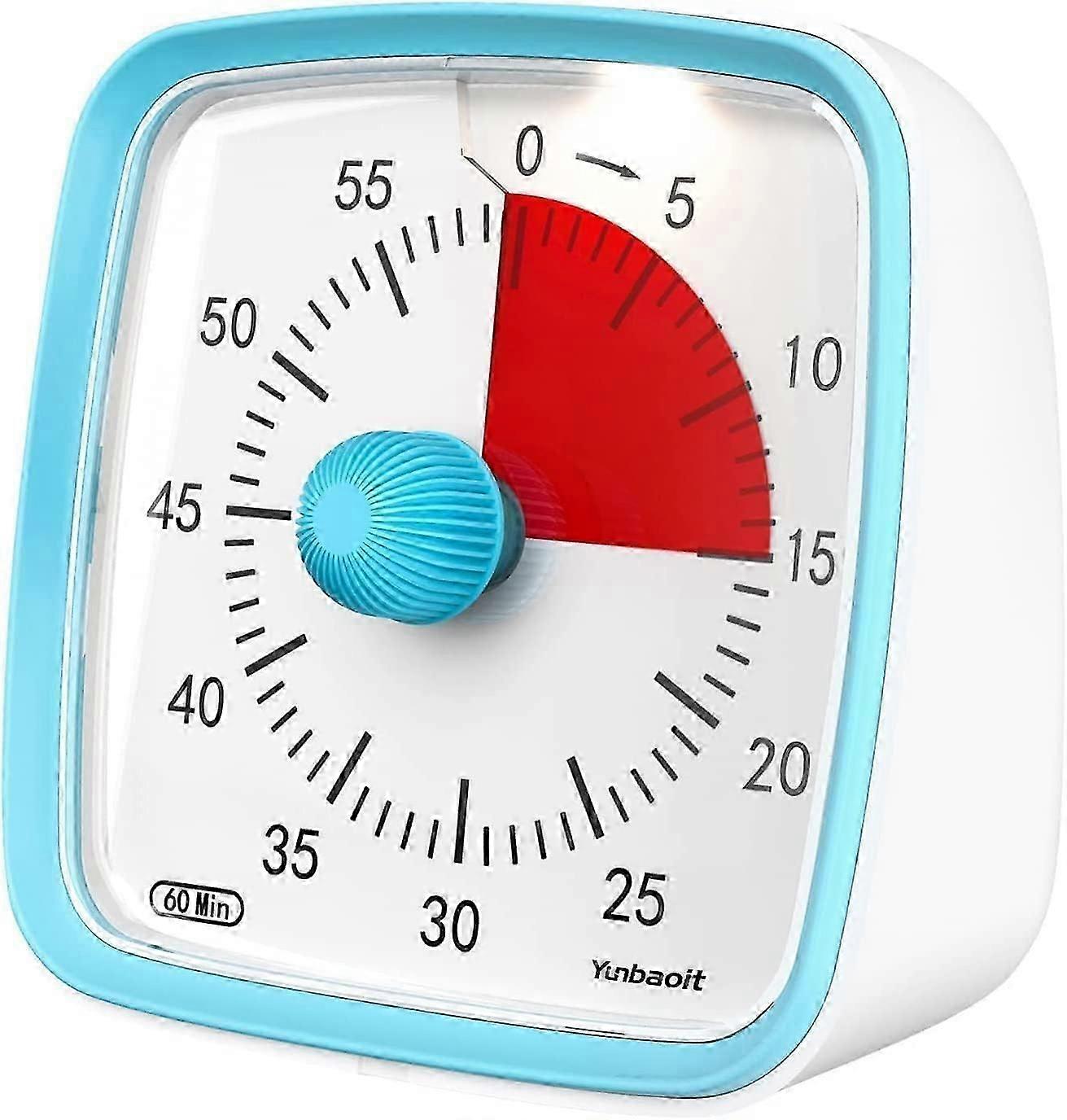 Visueller Timer mit Nachtlicht, 60-Minuten-Countdown-Timer für Kinder und Erwachsene, leiser Klassenzimmer-Timer für Zuhause, Schule oder Arbeit