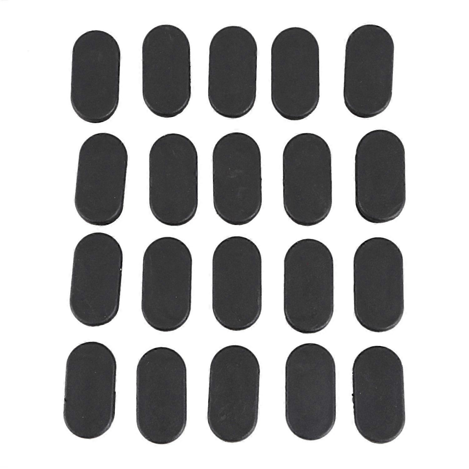 طاولة بيضاوية كرسي أنبوب الساق أنبوب إدراج نهاية كاب 40 مم × 20 مم 20 قطعة أسود