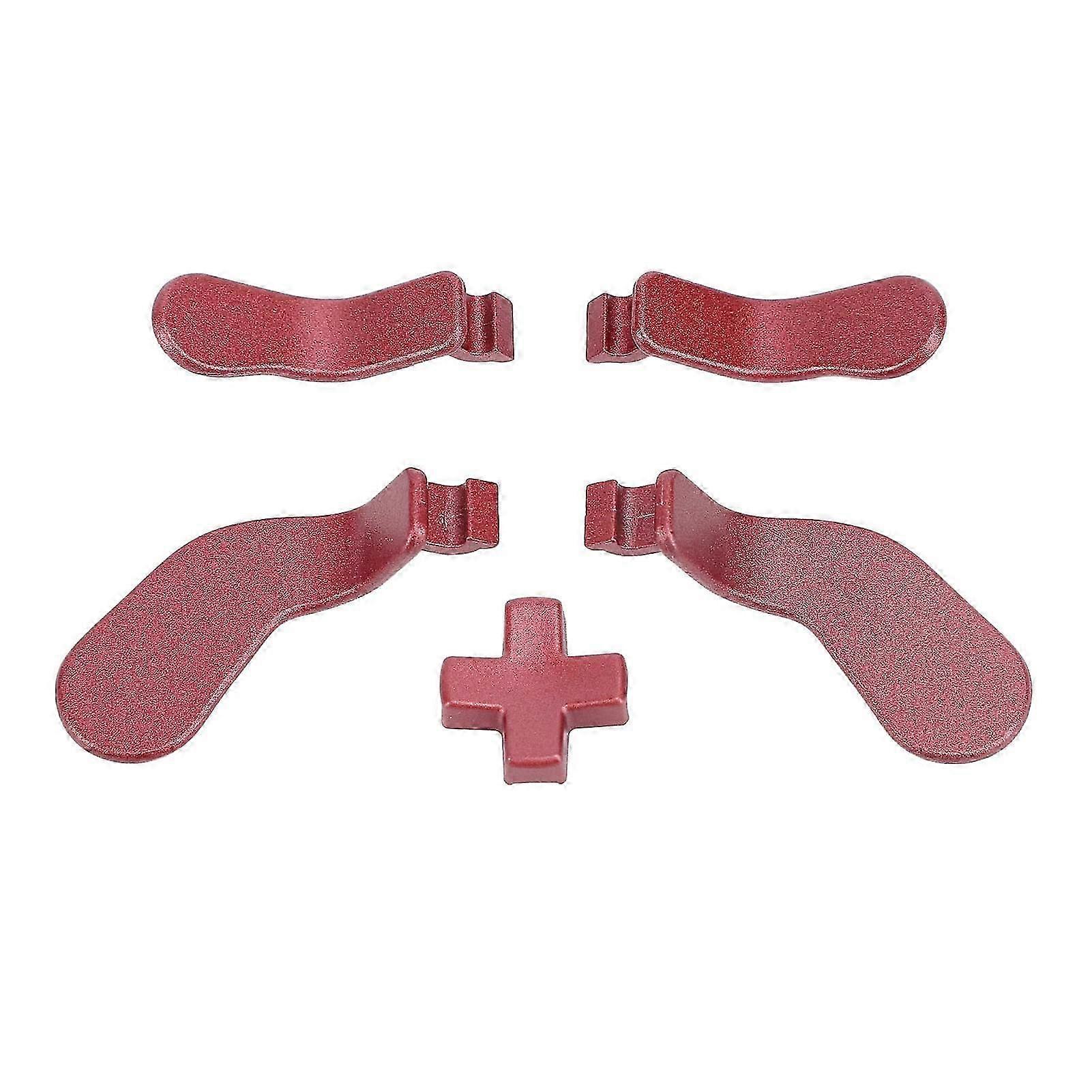 5 Pcs Controller Paddle and D Pad Precise Fit Stainless Steel D Pad Paddles Replacement Suitable for Elite Series 2 and Core Red