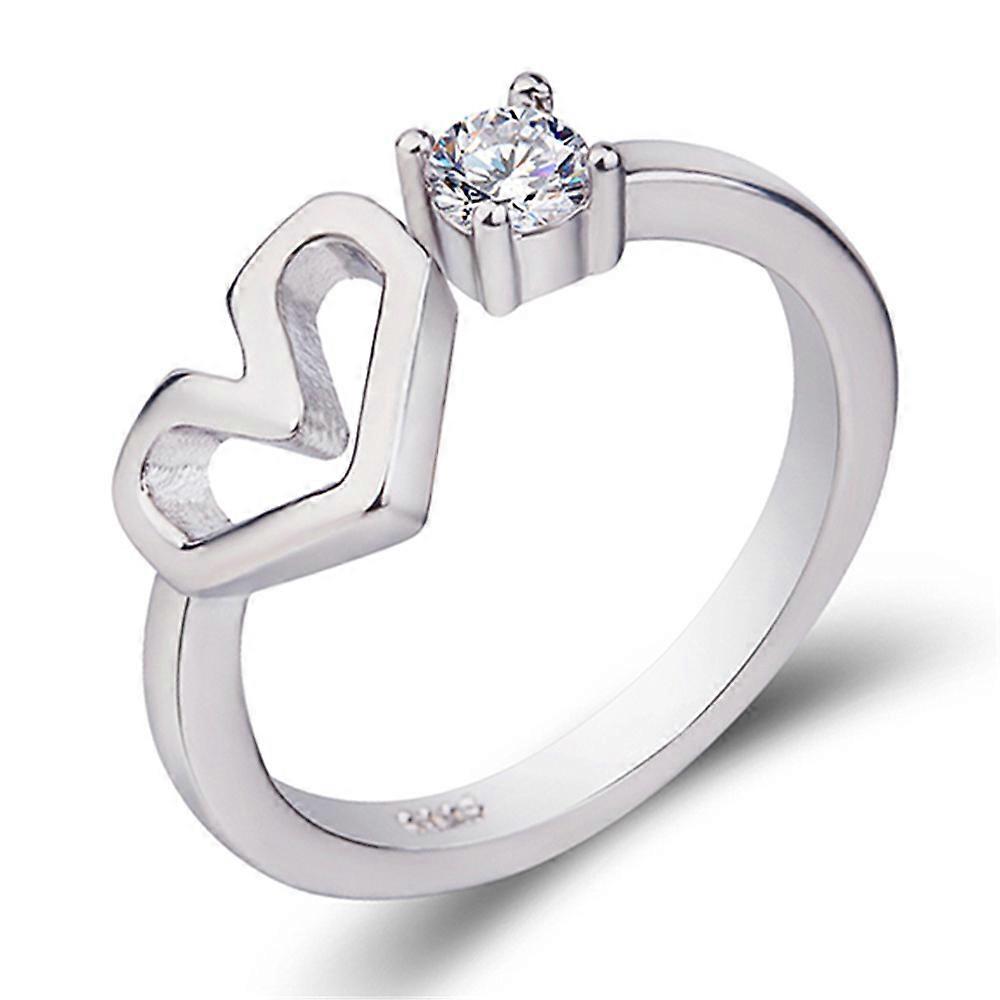 Heart Ring, Simple Fashion Women's Heart-shaped Cubic Zirconia Index Finger Couple Ring