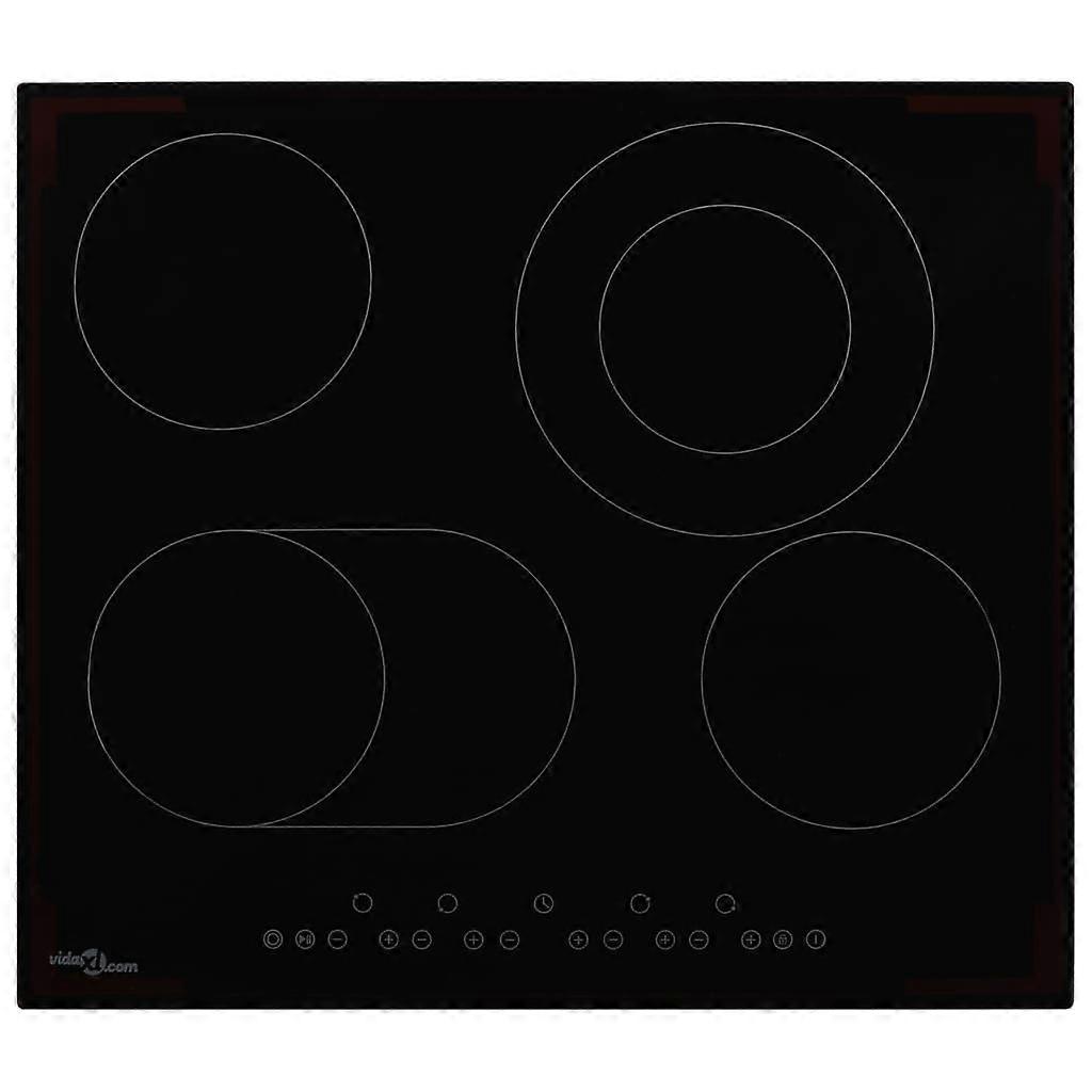 Glaskeramik-Kochfeld mit 4 Platten Touch Control 6600 W