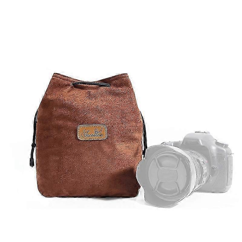 S.C.COTTON Liner Shockproof Digital Protection Portable SLR Lens Bag Micro Single Camera Bag Square Brown L 2025