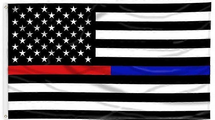 Thin Blue Line and Thin Red Line Dual American Flag with Grommets Type A 662