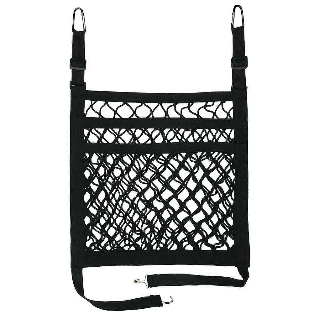 Suv Cargo Net Three-Layered Car Seat Storage Net Black 30x25cm Easy Access to Items 1Set