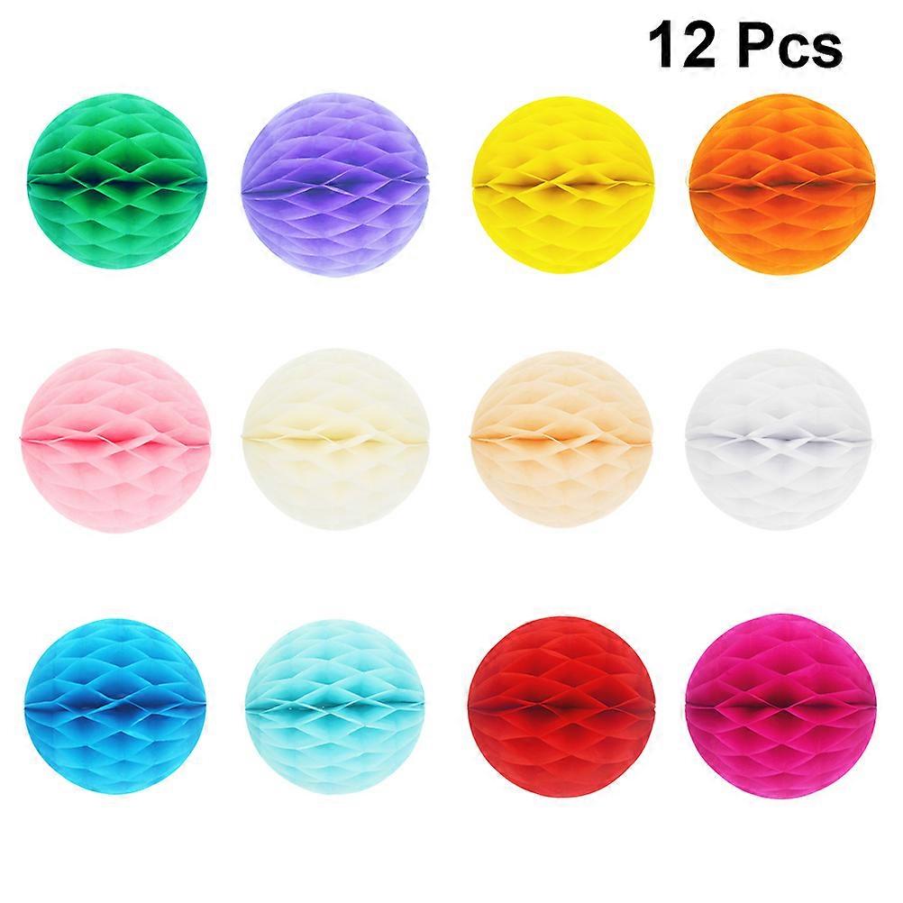 Banner Decorations with Honeycomb Ball Garland for Party 12Pcs Hanging